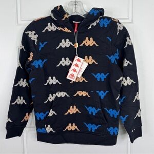 KAPPA Kids NEW Authentic Sneak Hoodie Sweatshirt Black Size 10 NEW With Tag